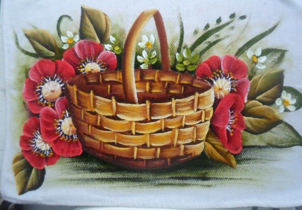 Корзина с цветами рисунок