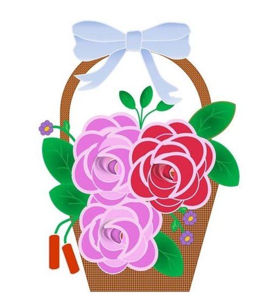 Корзина для цветов раскраска