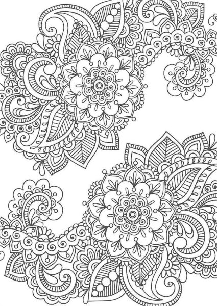 Раскраска антистресс "цветы"