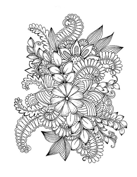 Раскраска антистресс в цвете