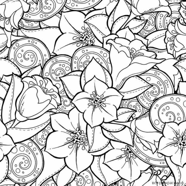 Раскраска антистресс "цветы"