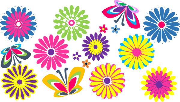 Разноцветные цветочки