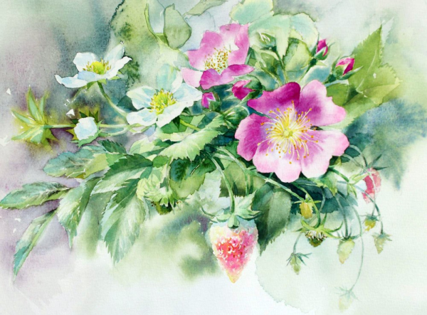 Японская акварель Yu Hoshino