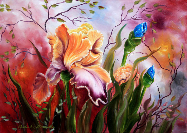 Художница Илона Анита Тиггес картины цветы