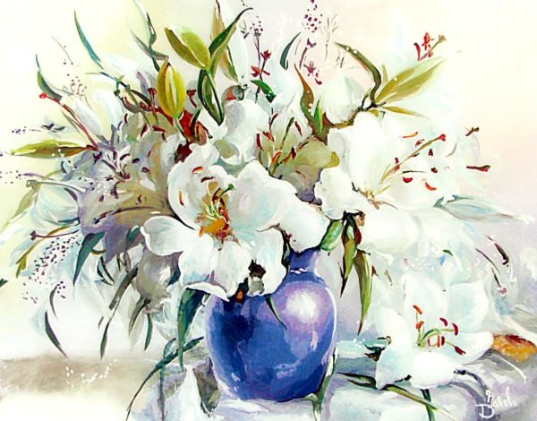 Дарья Чачева акварель цветы