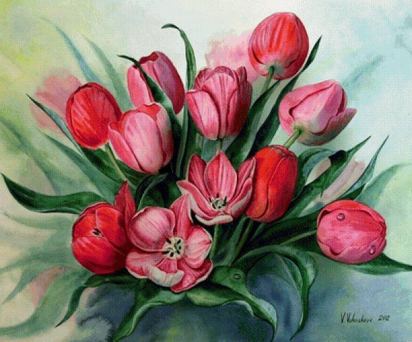 Тюльпаны живопись