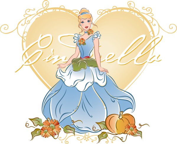 Золушка фотопечать на белом фоне