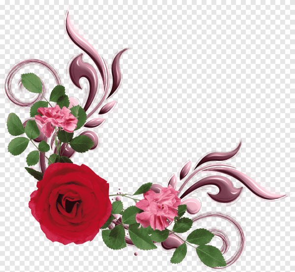 Угловой узор из цветов