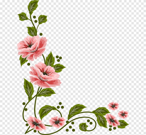 Акварельные цветы угловые