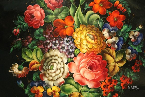 Цветы в росписи Жостово
