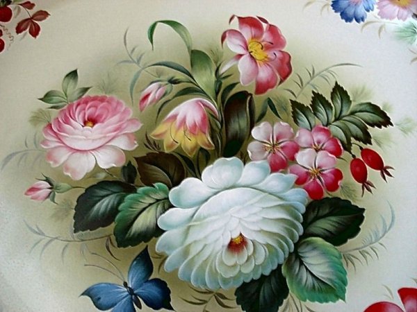 Жостовская роспись цветы