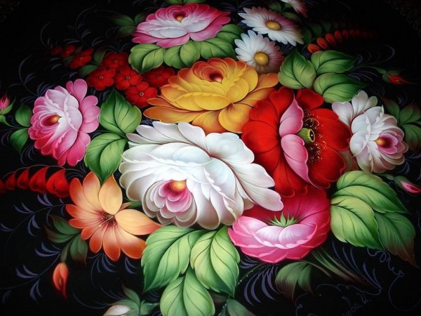 Жостово роспись паттерн