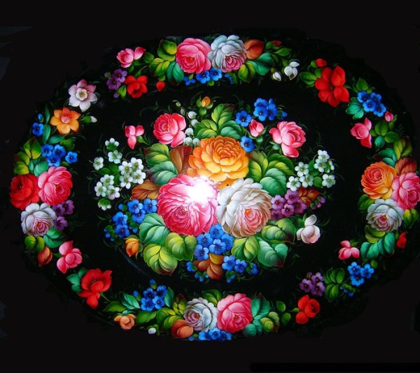 Жостово роспись розы