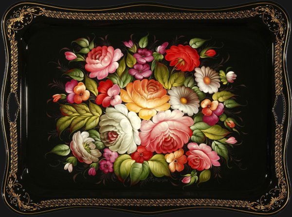 Цветы в росписи Жостово