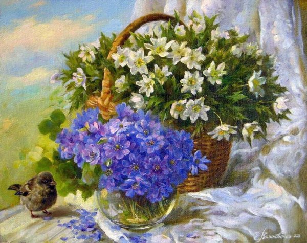 Екатерина Калиновская подснежники картина маслом