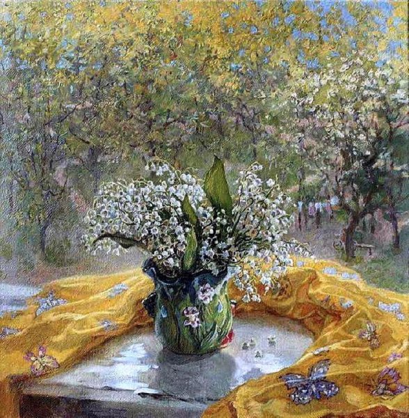 Весенний пейзаж натюрморт