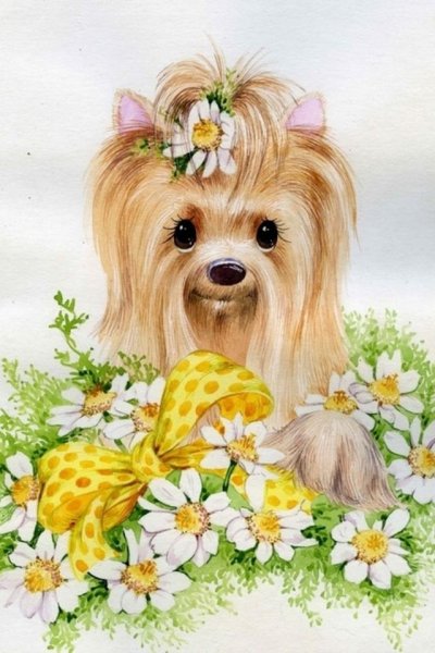 Собака с цветами в зубах - 71 фото