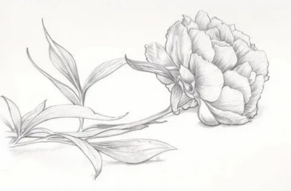 Пионы карандашом