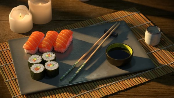 Оригинальная подача роллов