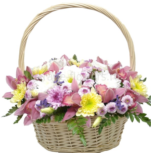 Корзина с орхидеями