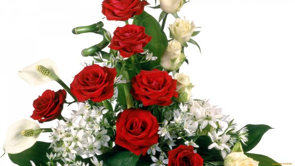 Юбилейные букеты на прозрачном фоне