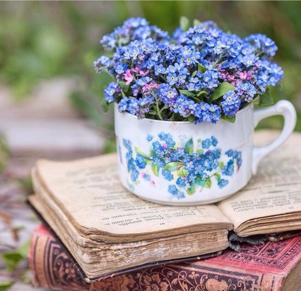 Чашка с блюдцем цветок