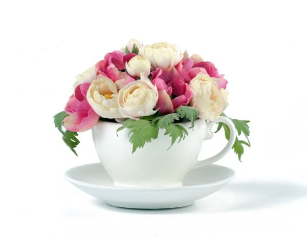 Цветы в чашке