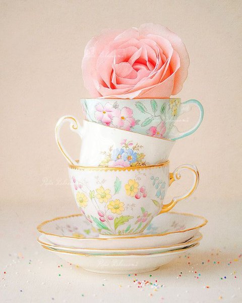 Красивый букет в чашке