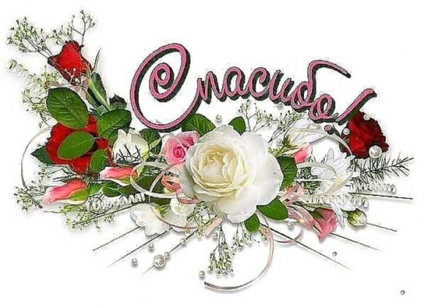 Открытки спасибо букеты цветов