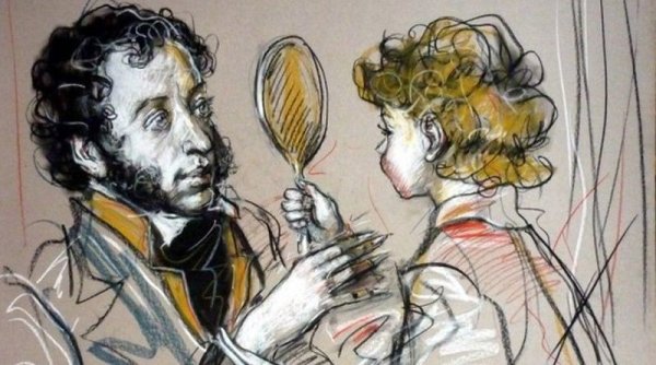 Пушкин с цветами