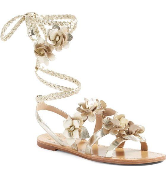 Босоножки женские на платформе с цветочками