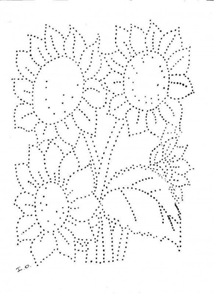 Рисование по цифрам цветок для детей