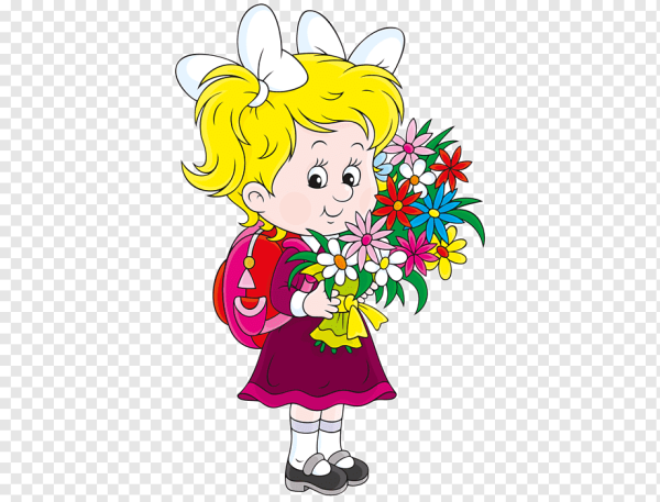 Первоклассник на прозрачном фоне