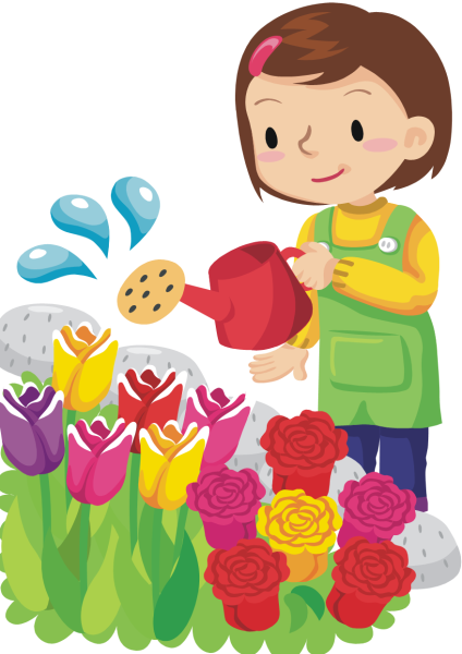 Дети с цветами вектор