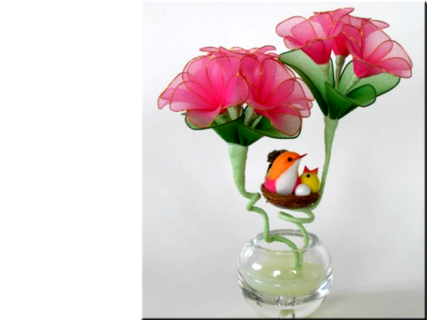 Цветы из капроновых колготок