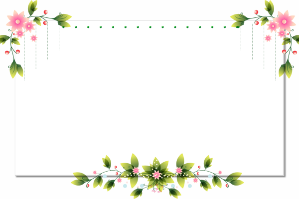 Рамка цветы на прозрачном фоне