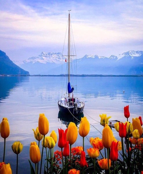 Море горы яхта