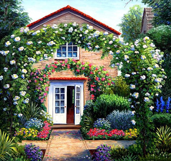 Домик в цветах
