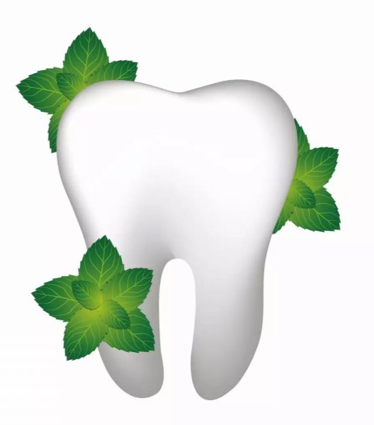 Зуб с листиком