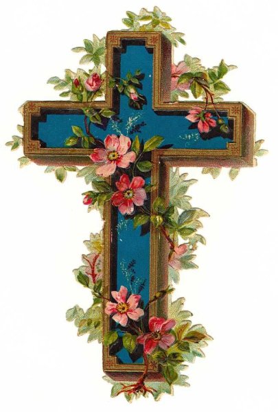 Православный крест с цветами
