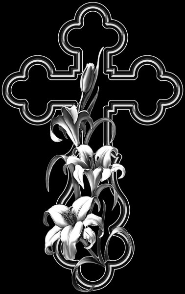 Крест с цветами