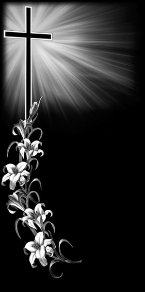 Пасхальный крест на прозрачном фоне