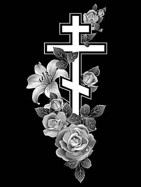 Цветы и крест Христианское