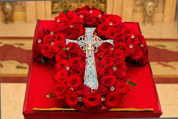 Роза обвивает крест