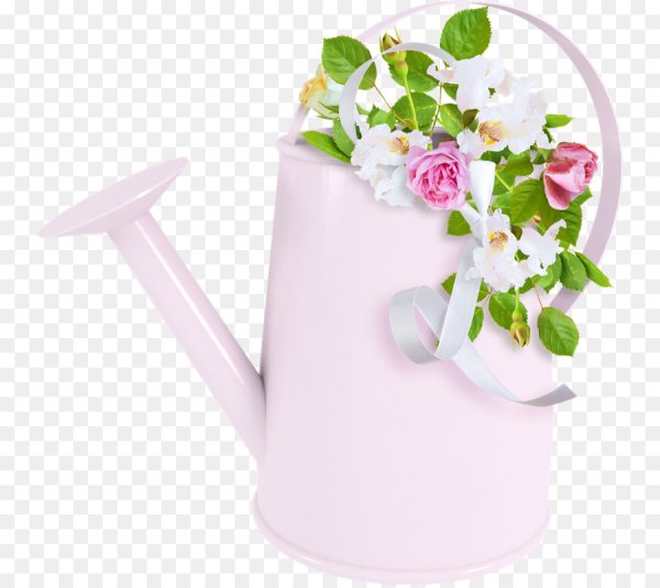 Лейка с цветами