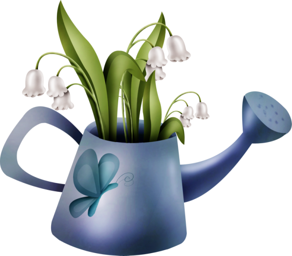 Лейка с цветами вектор