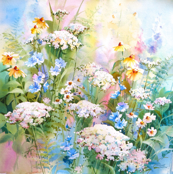 Полевые цветы акварелью