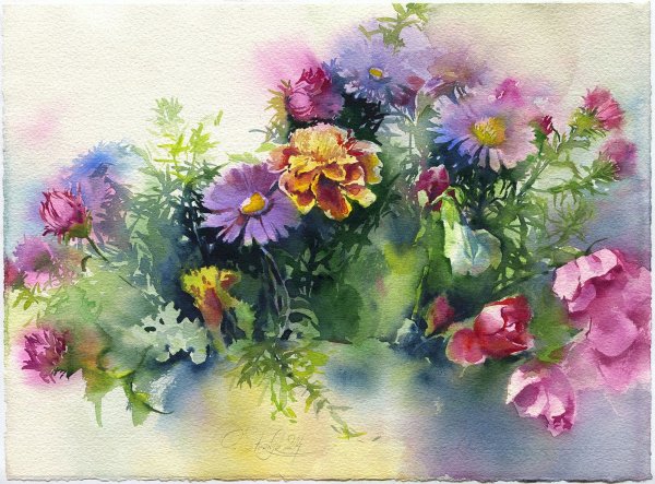 Тату полевые цветы