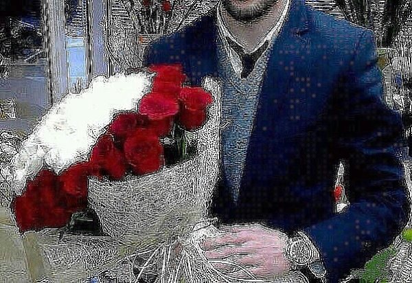 Кавказец с цветами