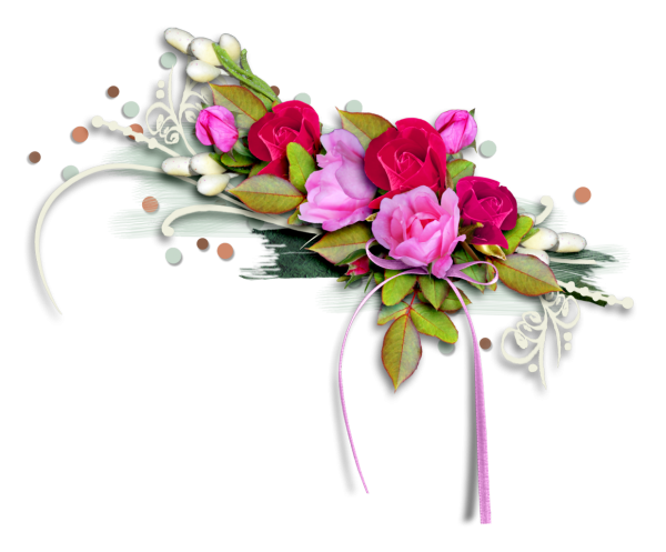 Цветочные композиции на прозрачном фоне